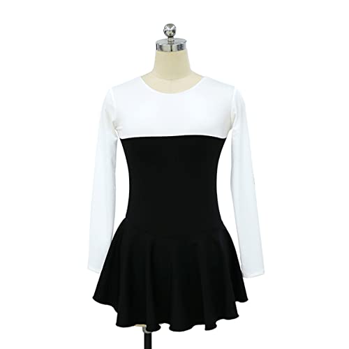 YDHTIZ Kinder Mädchen Eiskunstlauf Kleid Winter Damen Professionelle Eiskunstlauf Wettbewerb Kleider Langarm Activewear Mädchen Ballett Tanz Kleidung Outfit (XXL,White) von YDHTIZ