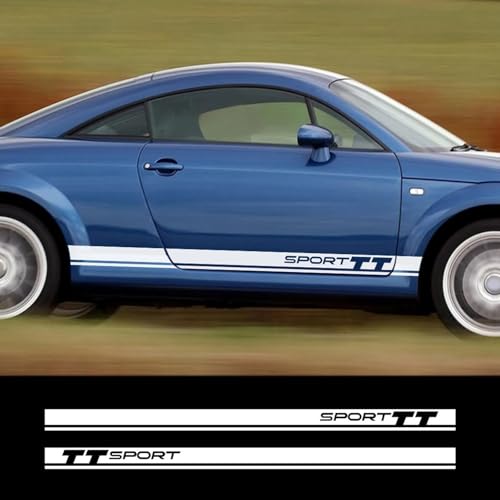 YDIOWBKLO 2 STÜCKE Sport Autotür Seitenschweller Streifen Aufkleber Autoaufkleber Karosseriedekor Vinylfolie, Für Audi TT 8n 8j 8s MK1 MK2 MK3 von YDIOWBKLO