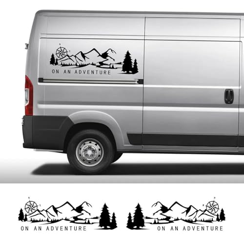 YDIOWBKLO 2 Stück Autoaufkleber Streifen Grafiken Vinyl Aufkleber, für Peugeot Boxer Citroen Jumper FIAT Ducato Van Wohnmobilzubehör von YDIOWBKLO