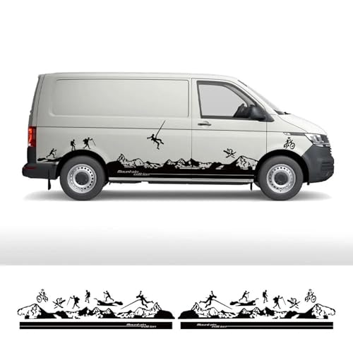 YDIOWBKLO 4 STÜCKE Autoaufkleber Camper Van Grafiken Vinyl Aufkleber, Für VW Transporter Bus T3 T4 T5 T6 Auto Dekor Tuning Zubehör von YDIOWBKLO