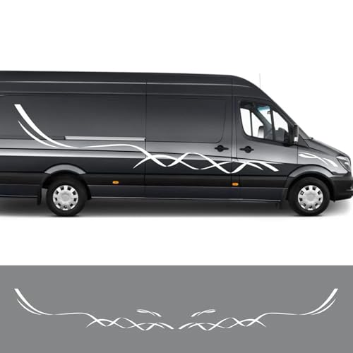 YDIOWBKLO Auto Beide Seite Aufkleber Sport Streifen Grafik Vinyl Aufkleber, Für Mercedes Benz Sprinter Camper Van Zubehör von YDIOWBKLO