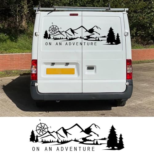 YDIOWBKLO Auto-Hecktüraufkleber, Wohnmobil-Grafiken, Vinyl-Filmaufkleber, für Ford Transit MK6 MK7 MK8, Tuning-Zubehör von YDIOWBKLO