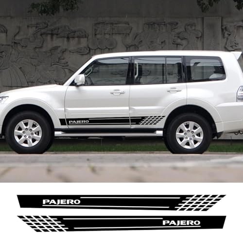 YDIOWBKLO Auto Seitentür Aufkleber Lange Streifen Vinyl Film Aufkleber, Für Mitsubishi Pajero Sport MK2 GLS GLX Exceed Auto Zubehör von YDIOWBKLO