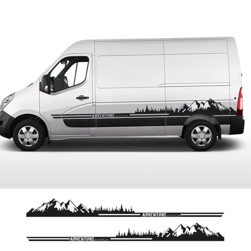 YDIOWBKLO Auto Tür Aufkleber Wohnmobil Campervan Tuning Kompass Grafik Vinyl Film Aufkleber, für Ford Transit MK6 MK7 MK8 von YDIOWBKLO