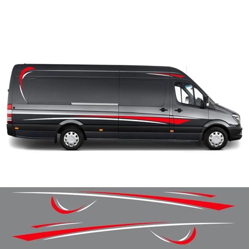 YDIOWBKLO Autoaufkleber Grafiken Sport Vinyl Streifen Camper Van Aufkleber, für Peugeot Boxer Citroen Jumper FIAT Ducato Zubehör von YDIOWBKLO