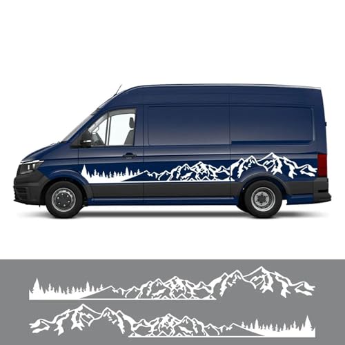 YDIOWBKLO Autoaufkleber Wohnmobil Camper Van DIY Streifen Berg Grafik Aufkleber, für VW Crafter Auto Dekor Tuning Zubehör von YDIOWBKLO