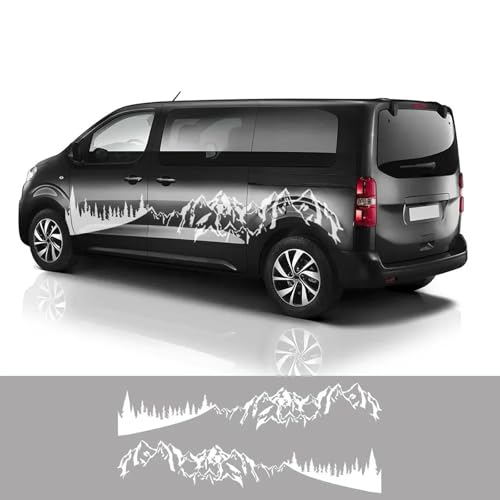 YDIOWBKLO Mountain Styling Auto Aufkleber, für Citroen Jumpy Peugeot Expert FIAT Scudo Wohnmobil Dekor Aufkleber Tuning Zubehör von YDIOWBKLO