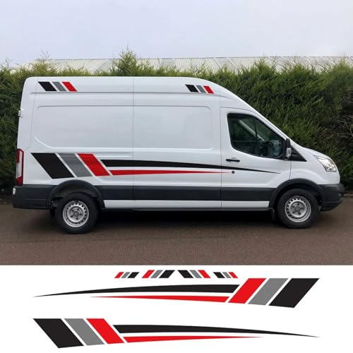 YDIOWBKLO Seitenaufkleber für die Karosserie, Grafiken, Sport-Vinyl-Aufkleber, für Ford Transit MK8 2014–2021, Grafikstreifen, Wohnmobil-Zubehör von YDIOWBKLO