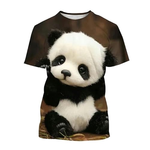 YDOOW 3D-Tier Kurzarm Sommer 3D Niedliche Tierpanda Druck T-Shirt Traditionelle Schätze Panda Grafische T-Shirts Für Männer Kleidung-T-Shirt-Nxh47255-140 (9T-10T) von YDOOW