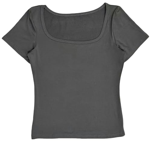 YDOOW Damen Langarmshirt Damen Tops Strick-T-Shirts U-Hals Lange Ärmeln Mit Strumpfhosen-H-M von YDOOW