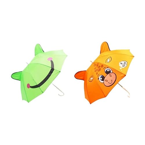 YDOOW Faltbarer Regenschirm Netter Cartoon Kinderschirm Anime Kreativer Langer Griff 3D Ohrform Kinderschirm Jungen Und Mädchen Spielzeug Regenschirm-2In1-I von YDOOW
