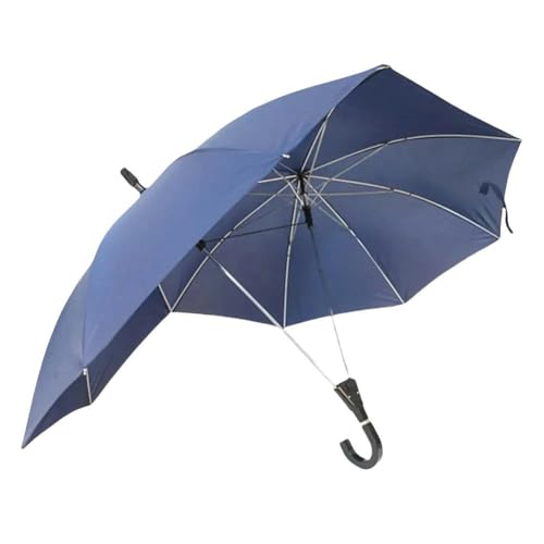YDOOW Faltbarer Regenschirm Regenschirm Doppelte Obere Gerade Pole Geschwungener Griff Großer Flächenabdeckung Windschutz Sonnenschutz Paar Regenschirm-Blau von YDOOW