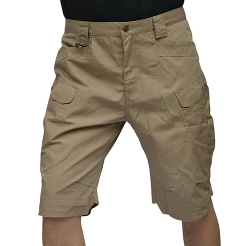 YDOOW Herren Shorts Outdoor Overalls Herren Sommertaktische Shorts Tragen Resistente Overalls-Khaki-XXL von YDOOW