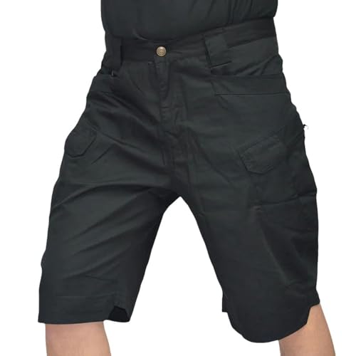 YDOOW Herren Shorts Outdoor Overalls Herren Sommertaktische Shorts Tragen Resistente Overalls-Schwarz-XXL von YDOOW