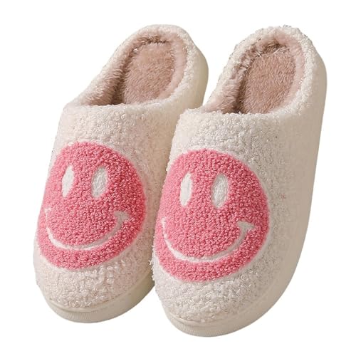 YDOOW Winter Pantoffeln Pilz Winter Smiley Herz Baumwollschuhe Frauen Im Haus Nach Hause Regenbogen Plüsch Warme Hausschuhe-A 11-40-41 (Geeignet Für Größe 39-40 Fuß) von YDOOW