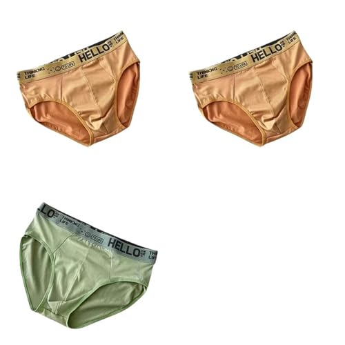 YDRABFLE Herren Unterwäsche In Großen Größen 3Pcs Herren Unterhose Weiche Männer Höschen Sport Atmungsaktive Große Größe Höschen Slips Für Männer Unterwäsche-Nk5-L-3Stück von YDRABFLE