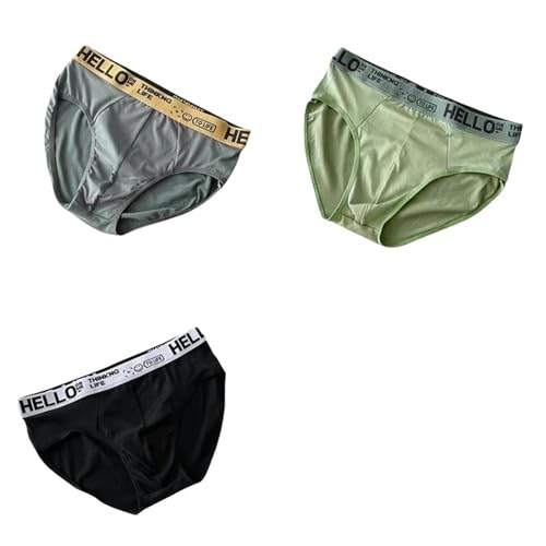 YDRABFLE Herren Unterwäsche In Großen Größen 3Pcs Herren Unterhose Weiche Männer Höschen Sport Atmungsaktive Große Größe Höschen Slips Für Männer Unterwäsche-Nk6-Xxl-3Stück von YDRABFLE