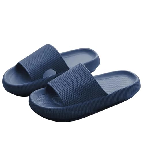 YDRABFLE Sandalen Badezimmer Hausschuhe Wolke Kissen Dias Sommer Flache Sandalen Dicke Indoor Anti-Rutsch Flip Flops Paar Schuh-A Blue-40-41 von YDRABFLE