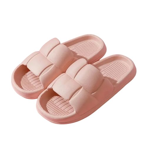 YDRABFLE Sandalen Dicke Flachboden Badezimmer Hausschuhe Weiche Sohle Eva Innensandalen-Rosa-40-41 von YDRABFLE