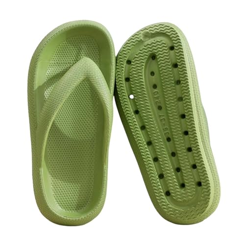 YDRABFLE Sandalen Weiche Sohle Plattform Flip Flops Strand Nicht -Schlupf -Wolken -Hausschuhe Dicker Sohle Clip Zehen Badezimmerrutschen Sandalen Sandalen-Grün-40-41 von YDRABFLE