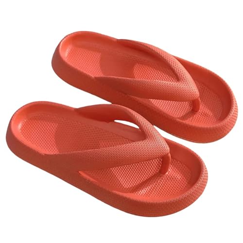 YDRABFLE Sandalen Weiche Sohle Plattform Flip Flops Strand Nicht -Schlupf -Wolken -Hausschuhe Dicker Sohle Clip Zehen Badezimmerrutschen Sandalen Sandalen-Orange-40-41 von YDRABFLE