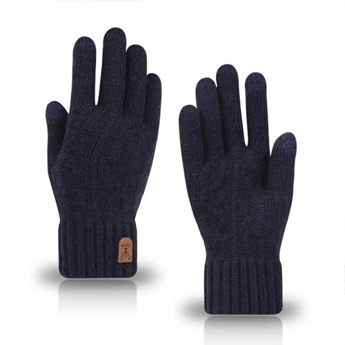 YDRABFLE Winterhandschuhe Warme Handschuhe Winter -Touchscreen Und Fleece -Handschuhe Kalte Warme Strickhandschuhe-Schwarz von YDRABFLE