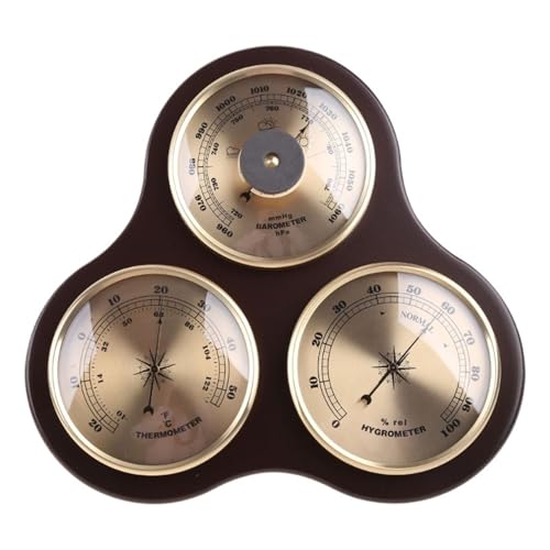 YDYAENIO Wandbarometer Multifunktions-Home-Barometer, Thermometer, Rahmen, Wandbehang, kabelloser Wecker, Thermometer, Hygrometer, for drinnen und draußen von YDYAENIO