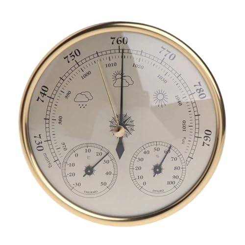 YDYAENIO Wandbarometer Zifferblatt-Barometer-Thermometer-Hygrometer for den Innen- und Außenbereich(Color2) von YDYAENIO