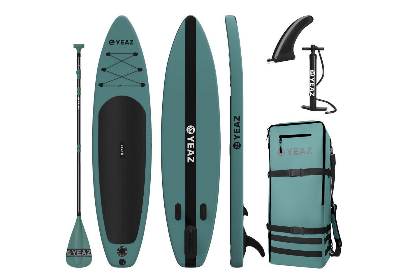 YEAZ Inflatable SUP-Board COSTIERA - EXOTRACE - SET sup board und kit, Inflatable SUP Board, (Set), inkl. Zubehör wie Paddel, Handpumpe und Rucksack von YEAZ