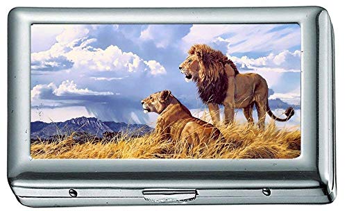 Hard Box Full Pack Zigarettenetui, Lion Lioness Artwork 7u Zigarettenetui/Schachtel, Kreditkartenetui für Frauen Männer Hard Box Full Pack Zigarettenetui, Lion Lioness Artwork 7u Zigarettenetui/Schachtel, Kreditkartenetui für Frauen Männer von YENDOSTEEN