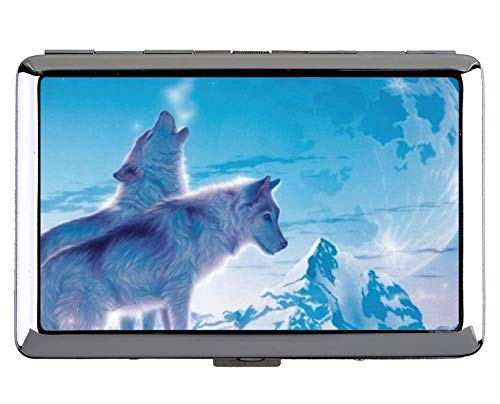 Zigarettenetui für 14 Zigaretten, Kartenhalter für Tier-Wolf-Mädchen aus Edelstahl Zigarettenetui für 14 Zigaretten, Kartenhalter für Tier-Wolf-Mädchen aus Edelstahl von YENDOSTEEN
