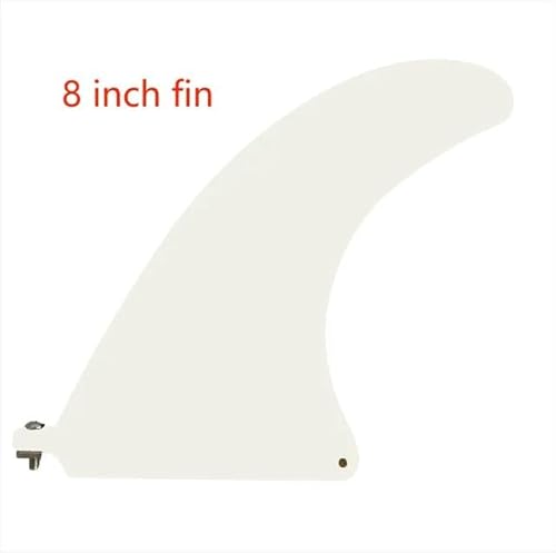 YEPENG 6,5/8/9,5/10 Zoll Surf Fin SUP Single Center Fin Nylon Long Board Surf Board Paddle Board mit Fin Schraube Surfen Zubehör(8 inch fin White) von YEPENG