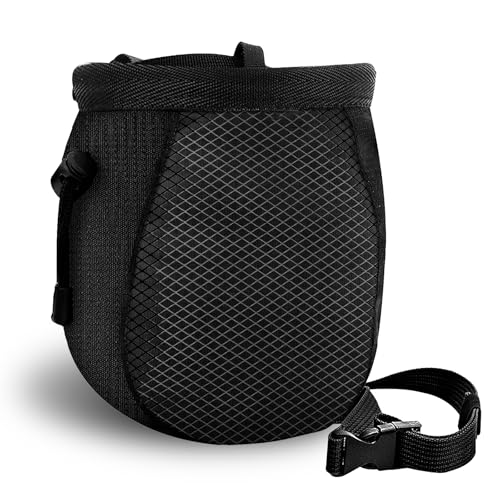 YERGOFE Kletterkreide-Tasche – verstellbare schwarze Kreide-Tasche für Kletterausrüstung (schwarz) von YERGOFE