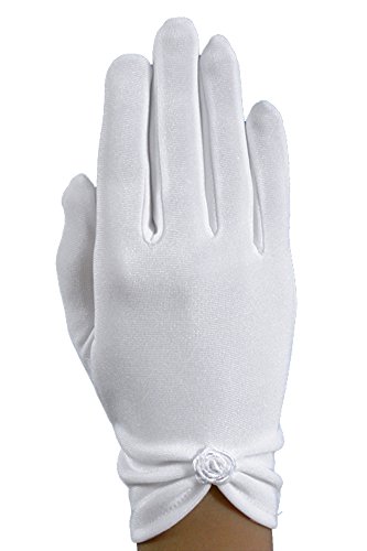 Kurze schlichte Kommunionhandschuhe mit Fingern Röschen KB-35 Kurze schlichte Kommunionhandschuhe mit Fingern Röschen KB-35 von YES