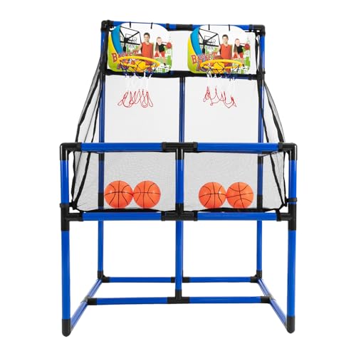 Doppel-Basketball-Shooter, Schießtisch, zusammenklappbarer Basketballkorb mit Punktezähler Basketballständer Zwei Körbe von YESTAIM