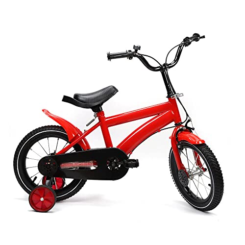 YESTAIM 14-Zoll-Mountainbike mit Scheibenbremssystem für Urbane Herren- und Damenfahrräder. Mit Doppelscheibenbremse Räder und Doppel Lenker rot von YESTAIM
