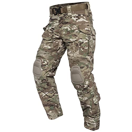 YEVHEV Taktisch Hosen Herren G3 US-Militär Camouflage Ripstop mit Knieschoner für Outdoor-Aktivitäten （Ohne Gürtel） CP, L von YEVHEV