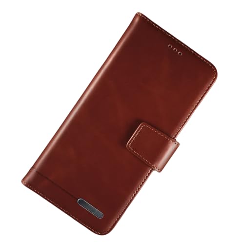 YEXIONGYAN Kartenhülle für Samsung Galaxy S24 Ultra/S24 Plus/S24, magnetisch, Folio-Lederhülle, Schutz, luxuriöses Rindsleder, Flip Wallet Case (S24 Ultra, Braun) von YEXIONGYAN