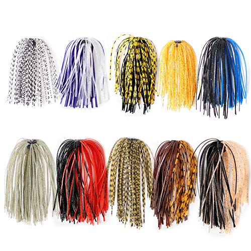 YFPICO 10 StüCk Jig Skirts Angeln ZubehöR Sets AngelköDer DIY KunstköDer Angler Geschenke Spinnerbait Rubber Squid Skirt Replacement Part Kit YFPICO 10 StüCk Jig Skirts Angeln ZubehöR Sets AngelköDer DIY KunstköDer Angler Geschenke Spinnerbait Rubber Squid Skirt Replacement Part Kit von YFPICO
