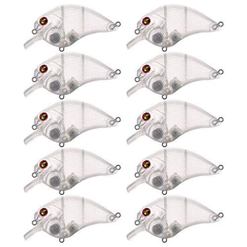 YFPICO 10 Stück Unlackierte Angelköder,blanko, Köderrohlinge Unbemalte Angelköder,Harte Crankbaits Blank Köder Kit Kunstköder für Barsch Forelle,7.9cm/13.8g YFPICO 10 Stück Unlackierte Angelköder,blanko, Köderrohlinge Unbemalte Angelköder,Harte Crankbaits Blank Köder Kit Kunstköder für Barsch Forelle,7.9cm/13.8g von YFPICO