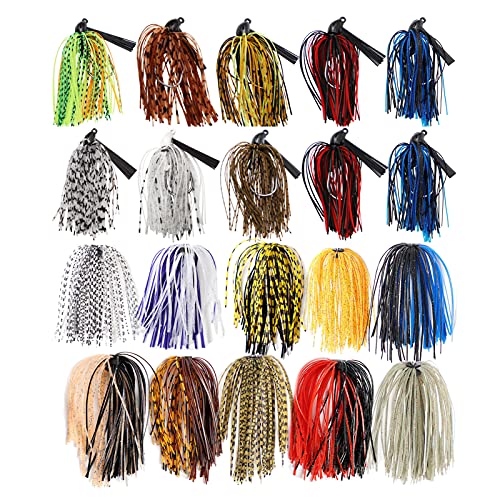 YFPICO 20 StüCk Angeln ZubehöR Sets Spinnerbait AngelköDer mit Angelhaken Rubber Jig Skirts DIY KunstköDer Angler Geschenke Squid Skirt Replacement Part Kit YFPICO 20 StüCk Angeln ZubehöR Sets Spinnerbait AngelköDer mit Angelhaken Rubber Jig Skirts DIY KunstköDer Angler Geschenke Squid Skirt Replacement Part Kit von YFPICO