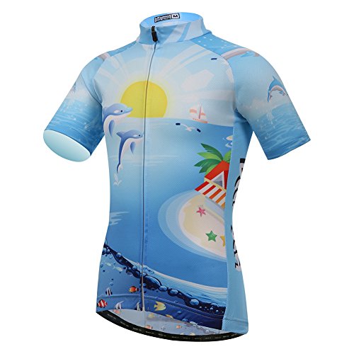 YFPICO Cycling wear Radtrikot Mädchen/Jungen Fahrradtrikot schnelltrocknend, Blau, 104/110 YFPICO Cycling wear Radtrikot Mädchen/Jungen Fahrradtrikot schnelltrocknend, Blau, 104/110 von YFPICO