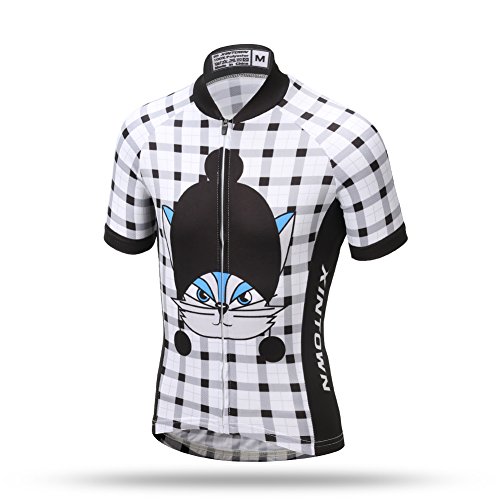 YFPICO Cycling wear Radtrikot Mädchen/Jungen Fahrradtrikot schnelltrocknend, Schwarzweißgitter, 122/128 YFPICO Cycling wear Radtrikot Mädchen/Jungen Fahrradtrikot schnelltrocknend, Schwarzweißgitter, 122/128 von YFPICO