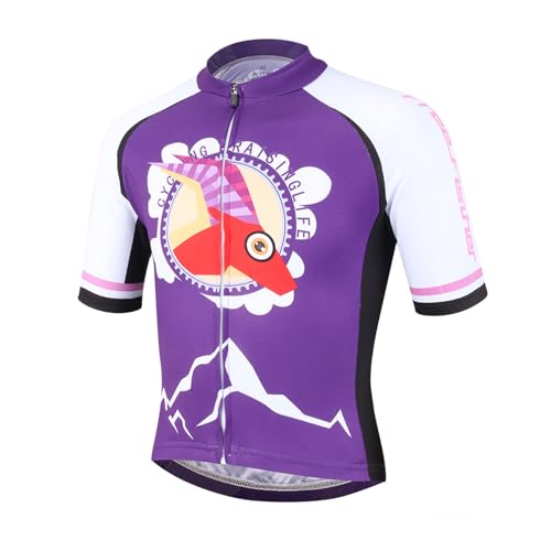 YFPICO Cycling wear Radtrikot Mädchen/Jungen Fahrradtrikot schnelltrocknend, Violett, 134/140 YFPICO Cycling wear Radtrikot Mädchen/Jungen Fahrradtrikot schnelltrocknend, Violett, 134/140 von YFPICO