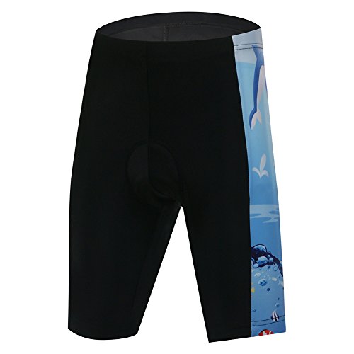 YFPICO Kinder Fahrrad-Shorts/Rad-Hose Mit Innenhose/Mountainbike - Atmungsaktiv schnelltrocknend, Schwarz, 104/110 von YFPICO