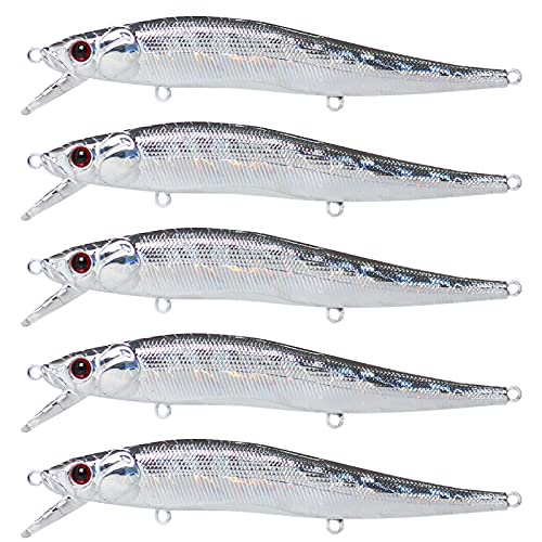 YFPICO Unlackierte Angelköder DIY Blank Köderfische Swimbait Mit 3D Augen Hecht Köder Jerkbait Crankbait Wobbler Kunstköder Minnow Popper Pencil VIB (20 Stück,12cm/12g) von YFPICO