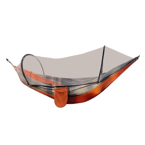 YGDYFDC Reisehängematte Automatische Schnellöffnungs-Moskitonetz-Hängematte Outdoor-Camping Anti-Rollover-Nylon-Hängematte Mit Moskitonetz Ultraleichte Hängematte(Orange) von YGDYFDC