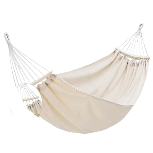 YGDYFDC Reisehängematte Beige Hängematte Outdoor Swing Sommer Camping W Anti-Rollover Home Indoor Einzel-Doppel-Schlafsaal for Erwachsene Ultraleichte Hängematte(Beige,D) von YGDYFDC