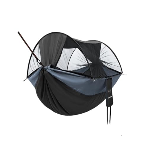 YGDYFDC Reisehängematte Explorer-Hängematte, Outdoor-Campingschaukel, Überschlagschutz, Anti-Mücken-Schlafsaal, Erwachsene, Doppelt, Ultraleicht Ultraleichte Hängematte(Black) von YGDYFDC