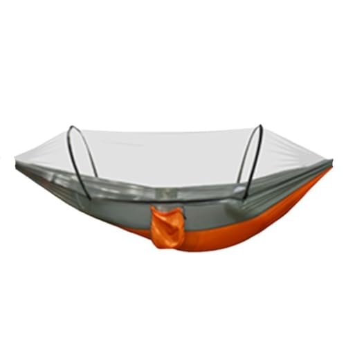 YGDYFDC Reisehängematte Outdoor-Camping-Anti-Rollover-Nylon-Hängematte Mit Moskitonetz, Automatische, Schnell Öffnende Moskitonetz-Hängematte Ultraleichte Hängematte(Orange) von YGDYFDC